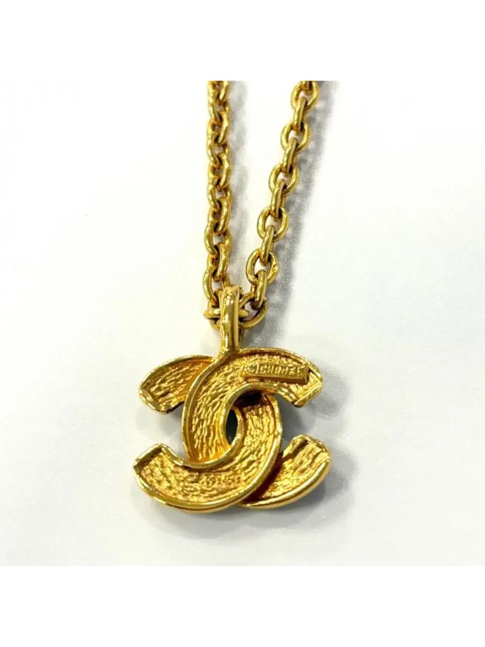 Chanel Cc Logo Pendant Necklace Metal #234136C10B